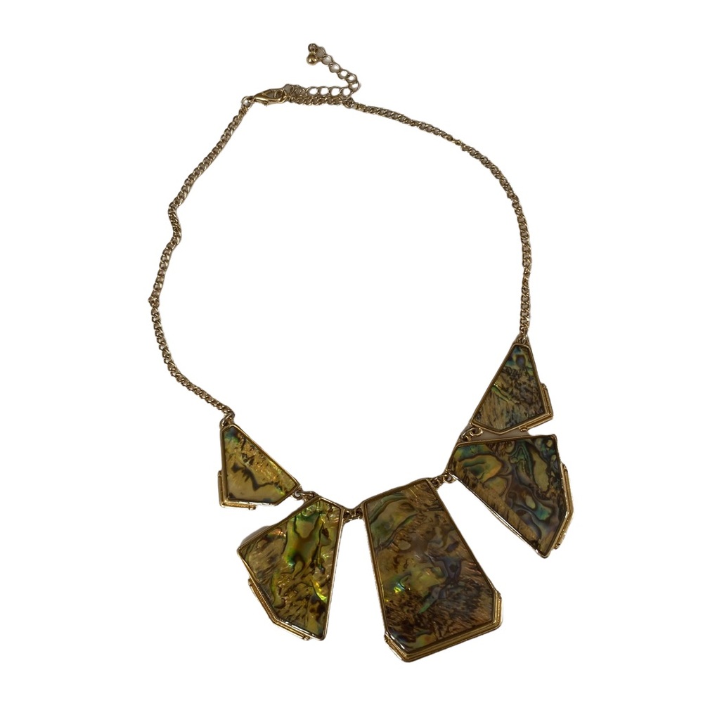Gold Marble Fashion Bib Necklace